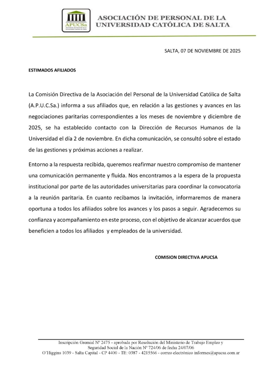 Negociaciones Paritarias Noviembre 2025